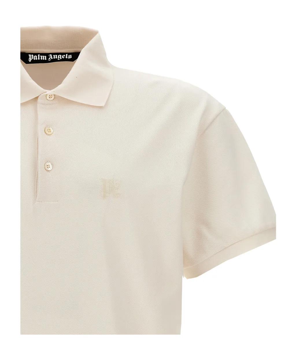 Monogram Embroidered Short-Sleeved Polo Shirt