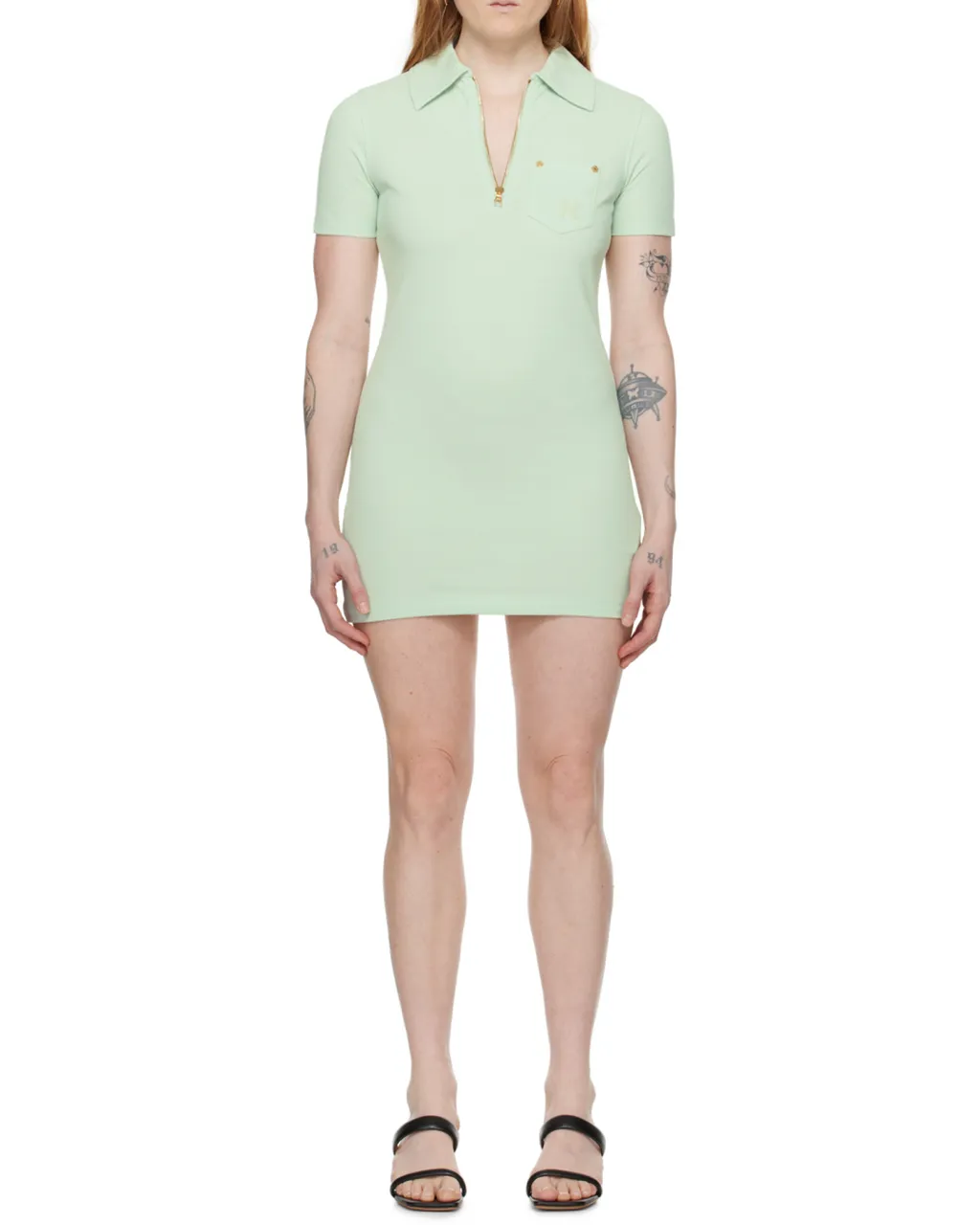 Logo Embroidered Mini Polo Dress