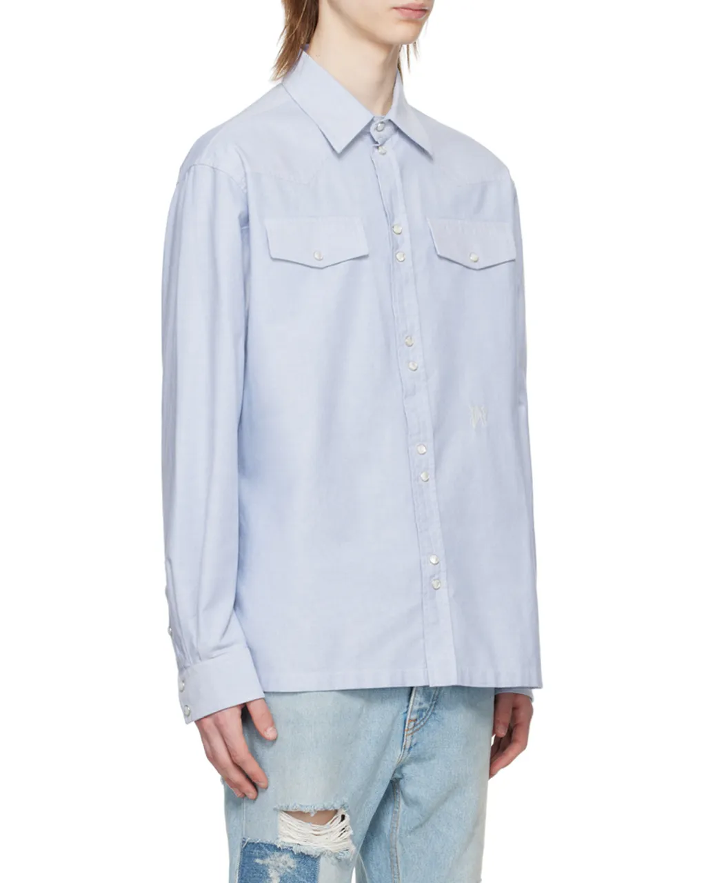 Monogram Embroidered Streight Hem Shirt