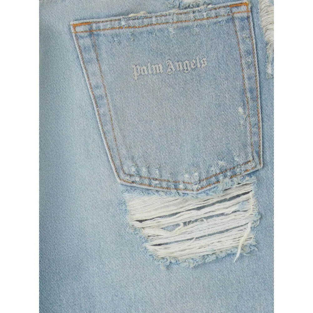 Distressed Straight-Leg Jeans