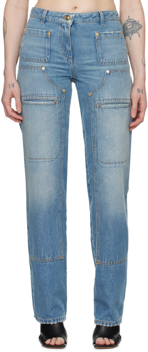 Straight Leg Panelled Jeans
