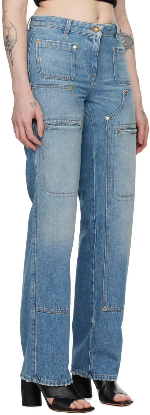 Straight Leg Panelled Jeans