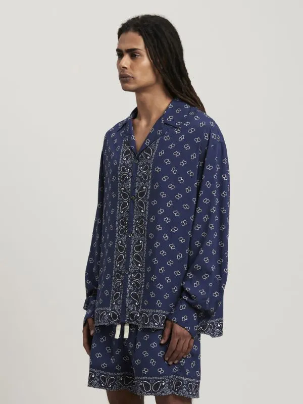 Paisley-Printed Buttoned Shirt