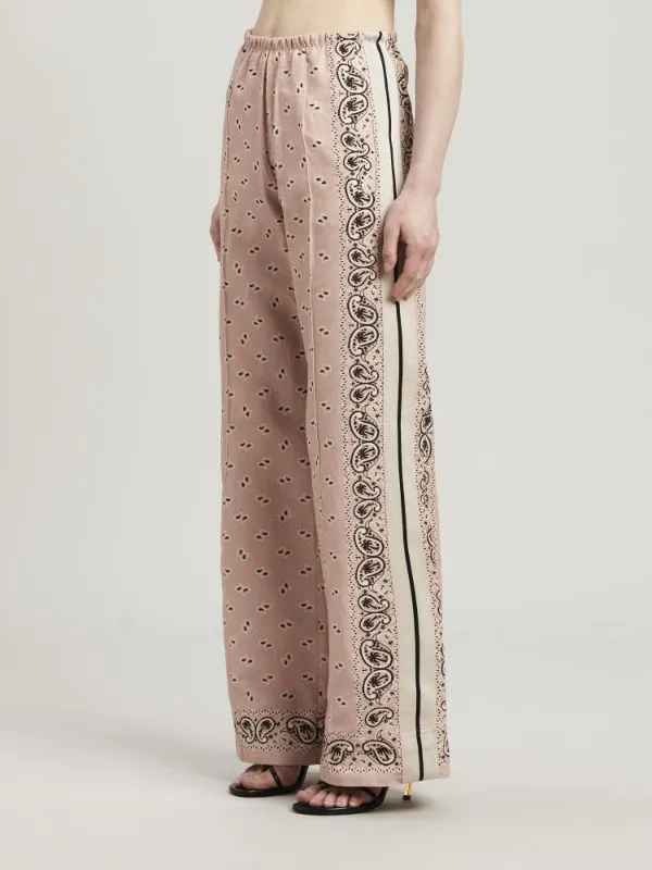 Paisley-Printed Side Stripe Detailed Trousers