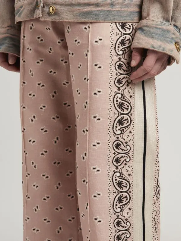 Paisley-Printed Side Stripe Detailed Trousers