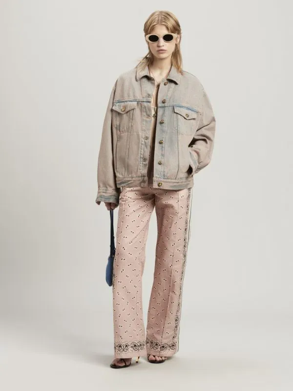 Paisley-Printed Side Stripe Detailed Trousers