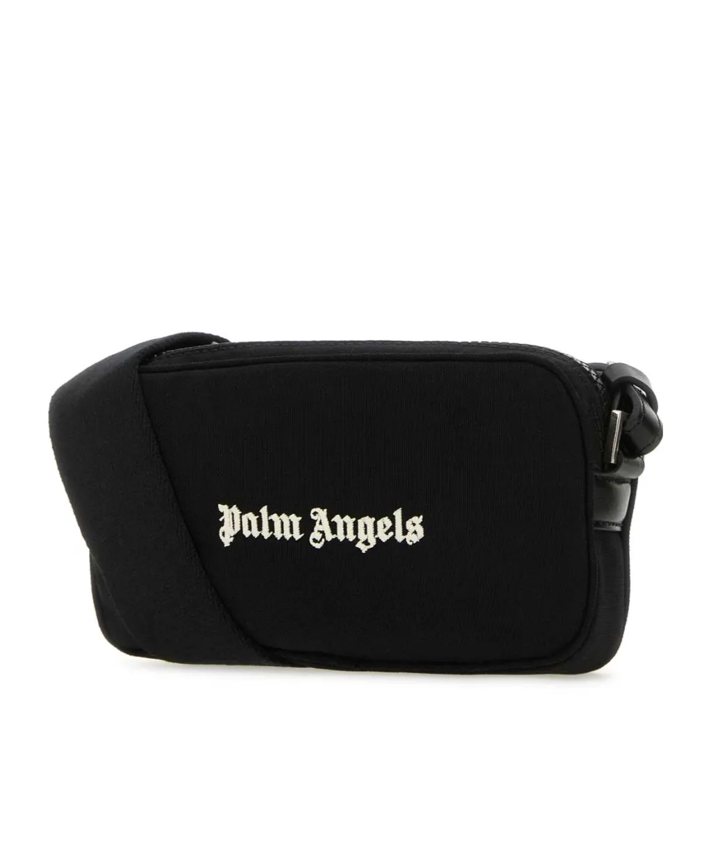 Monogram Embroidered Zipped Messenger Bag