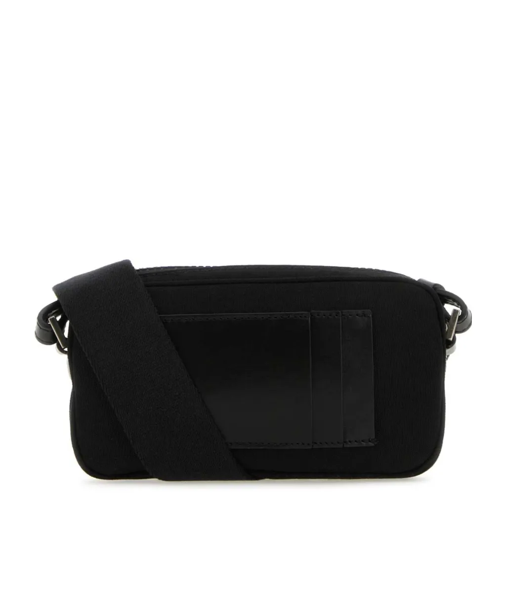 Monogram Embroidered Zipped Messenger Bag