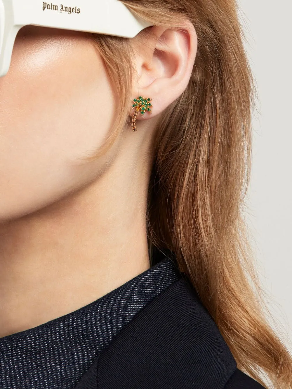 Palm Tree Crystal Embellishment Earrings