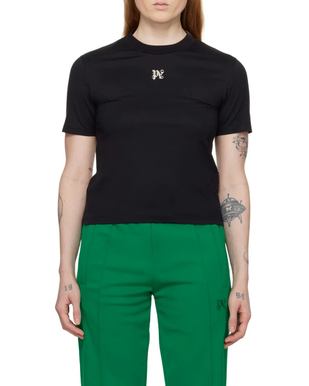 Pa Monogram Embroidered Crewneck T-Shirt