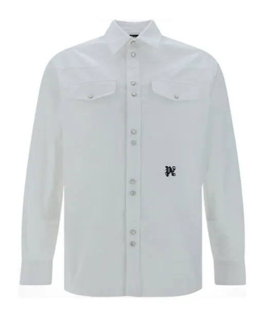 Monogram Embroidered Streight Hem Shirt