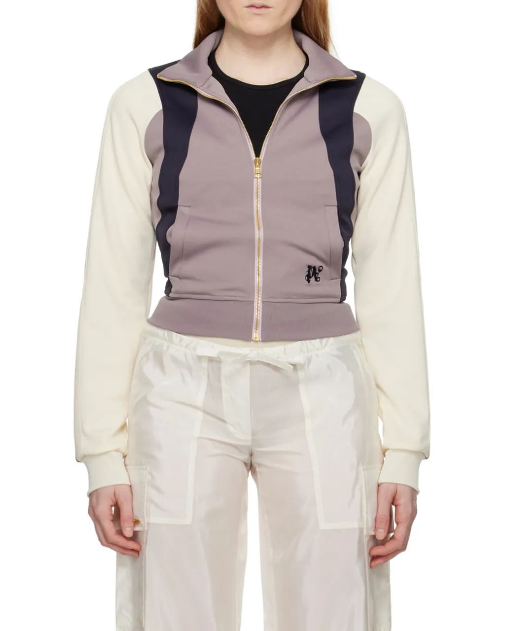Pa Monogram Embroidered Colour-Blocked Track Jacket