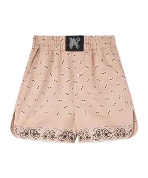 Paisley-Printed Elastic Waist Shorts
