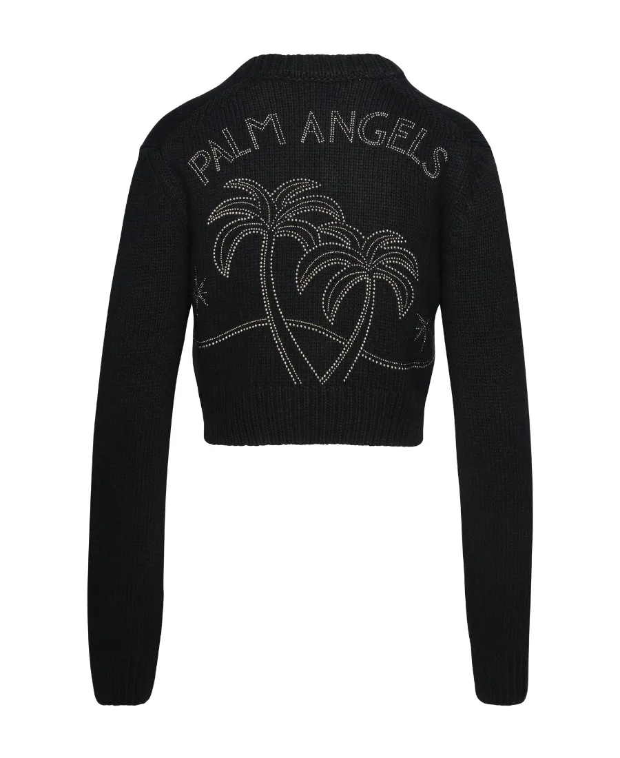 Monogram Embellished Zipped Knitted Cardigan