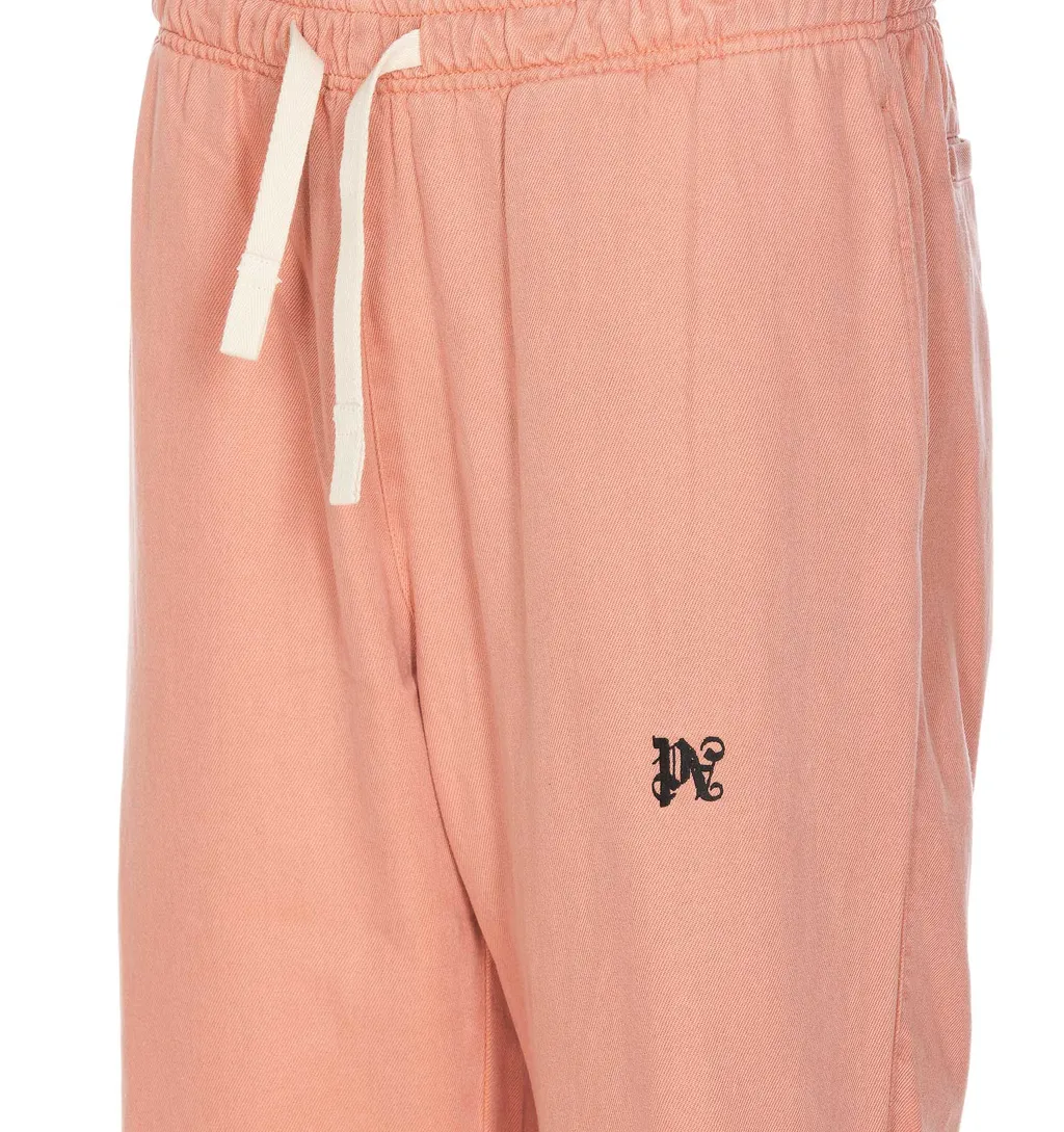 Monogram Embroidered Drawstring Pants