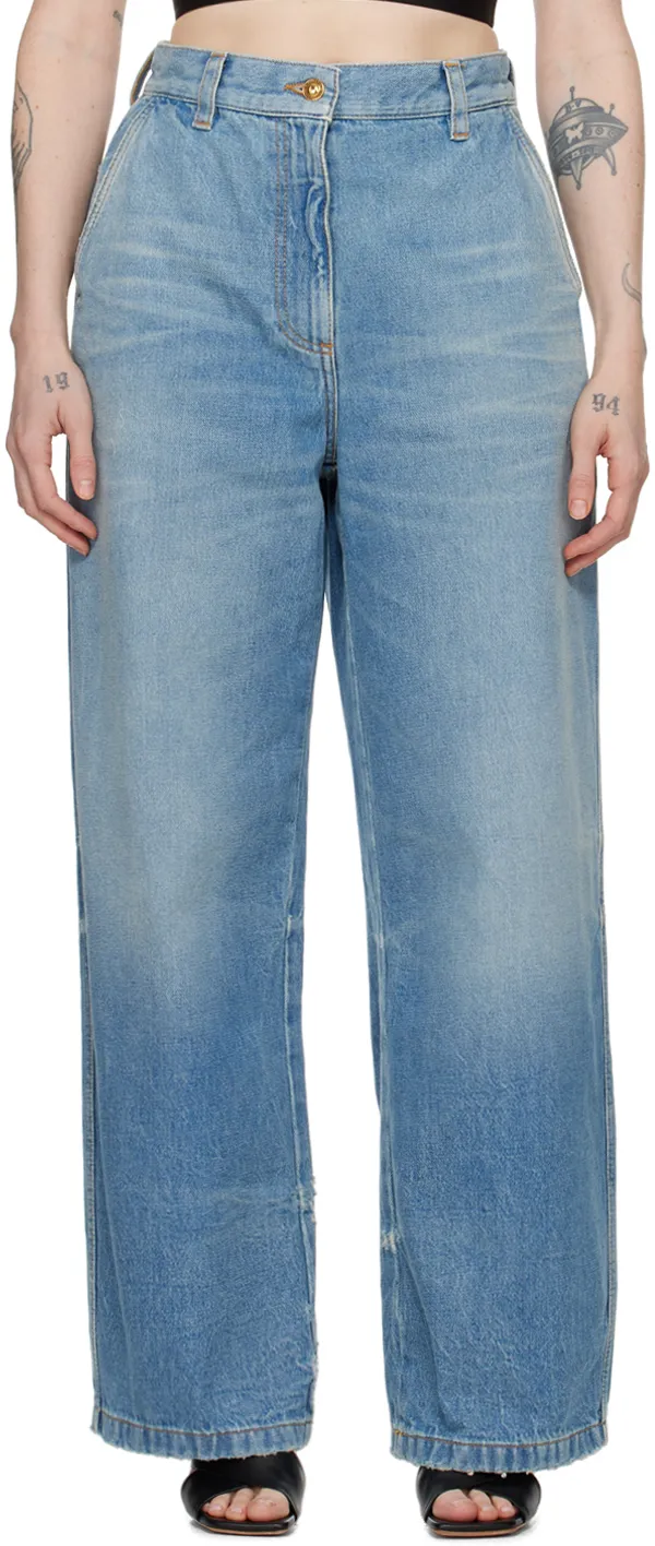 Wide Leg Distressed Jeans