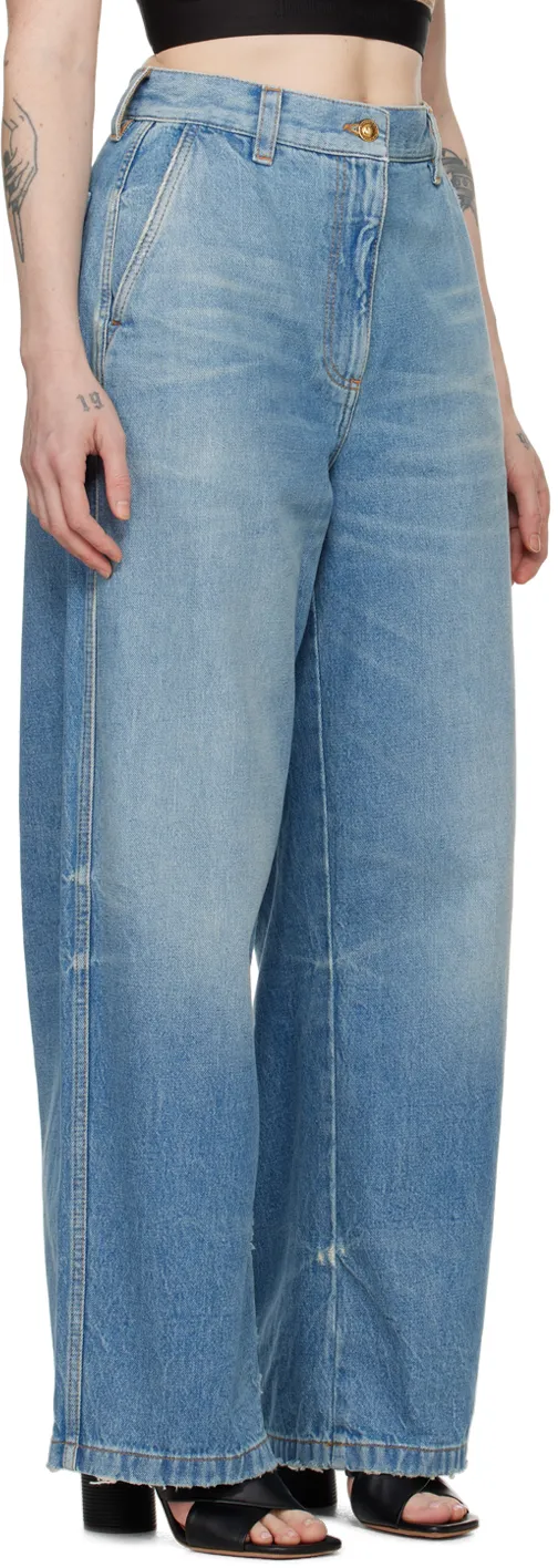 Wide Leg Distressed Jeans