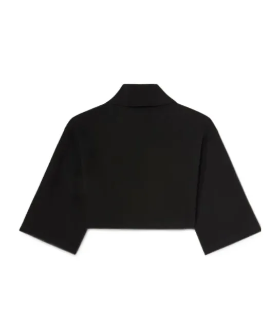 Logo Embroidered Cropped Polo Shirt