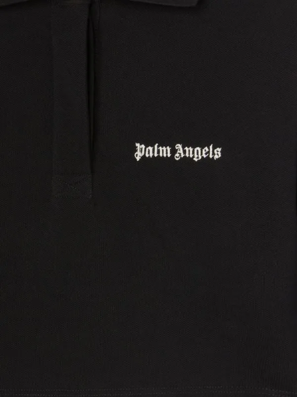 Logo Embroidered Cropped Polo Shirt
