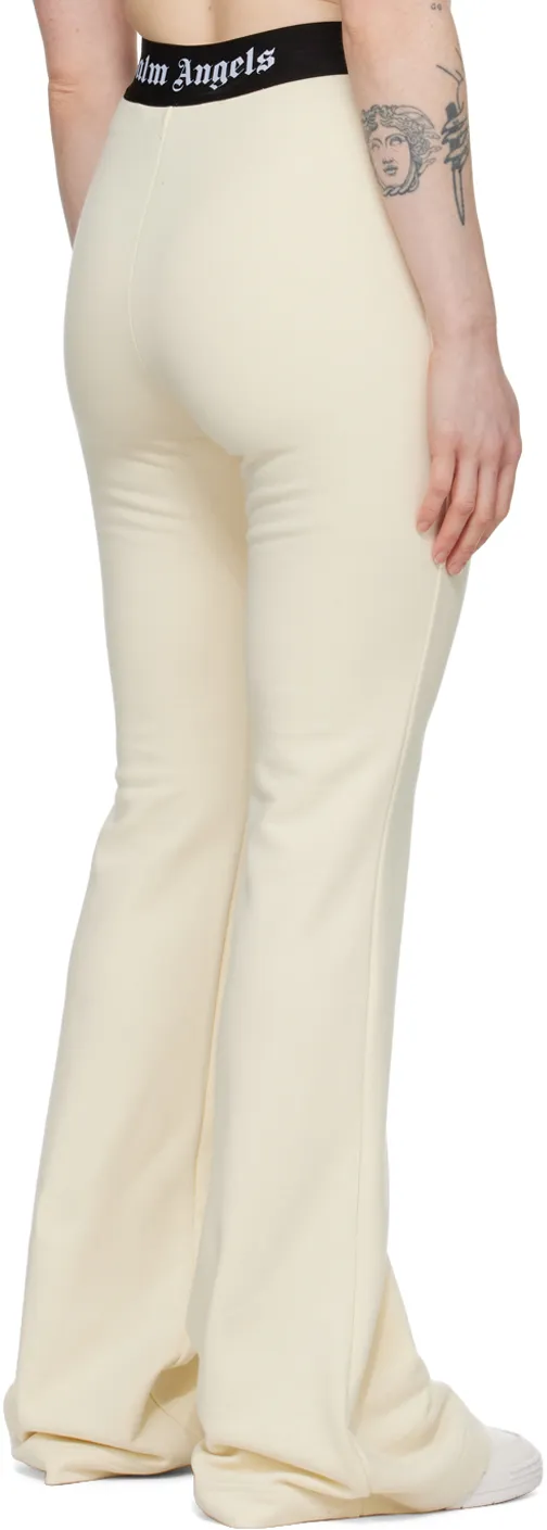 Logo Elastic Waistband Flared Track Pants