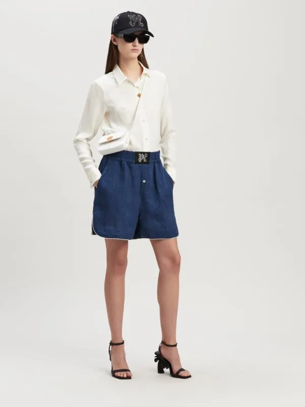 Monogram Patch Elastic Waist Boxer Shorts