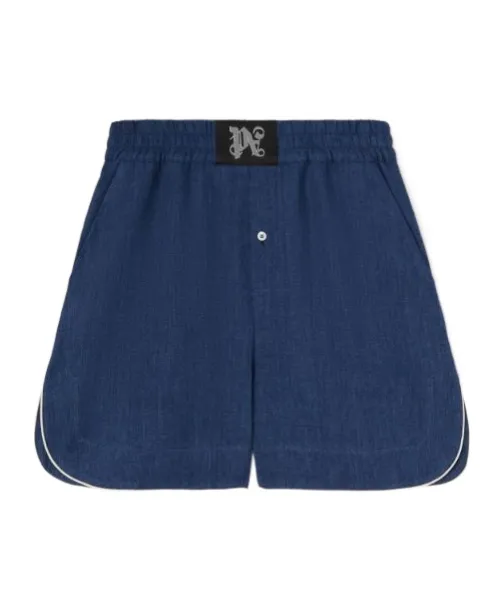 Monogram Patch Elastic Waist Boxer Shorts