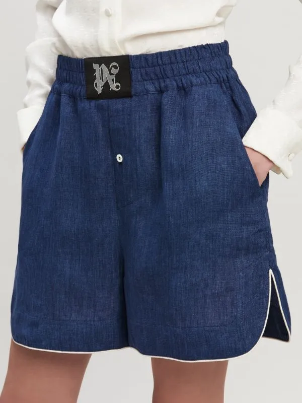 Monogram Patch Elastic Waist Boxer Shorts