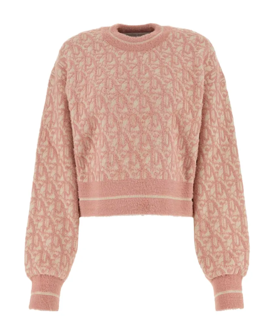 Pattern Jacquard Crewneck Jumper