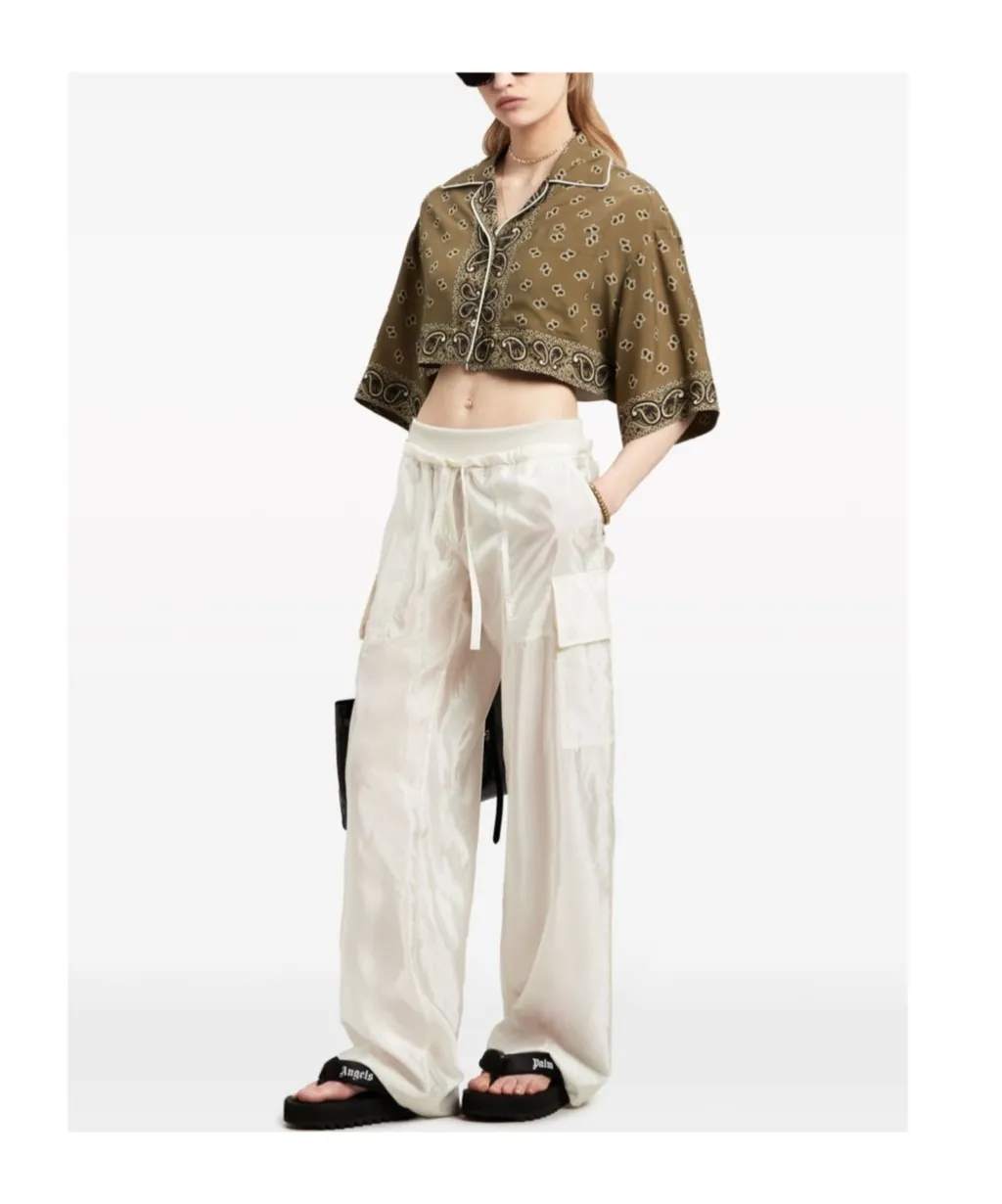 High-Shine Satin Parachute Trousers