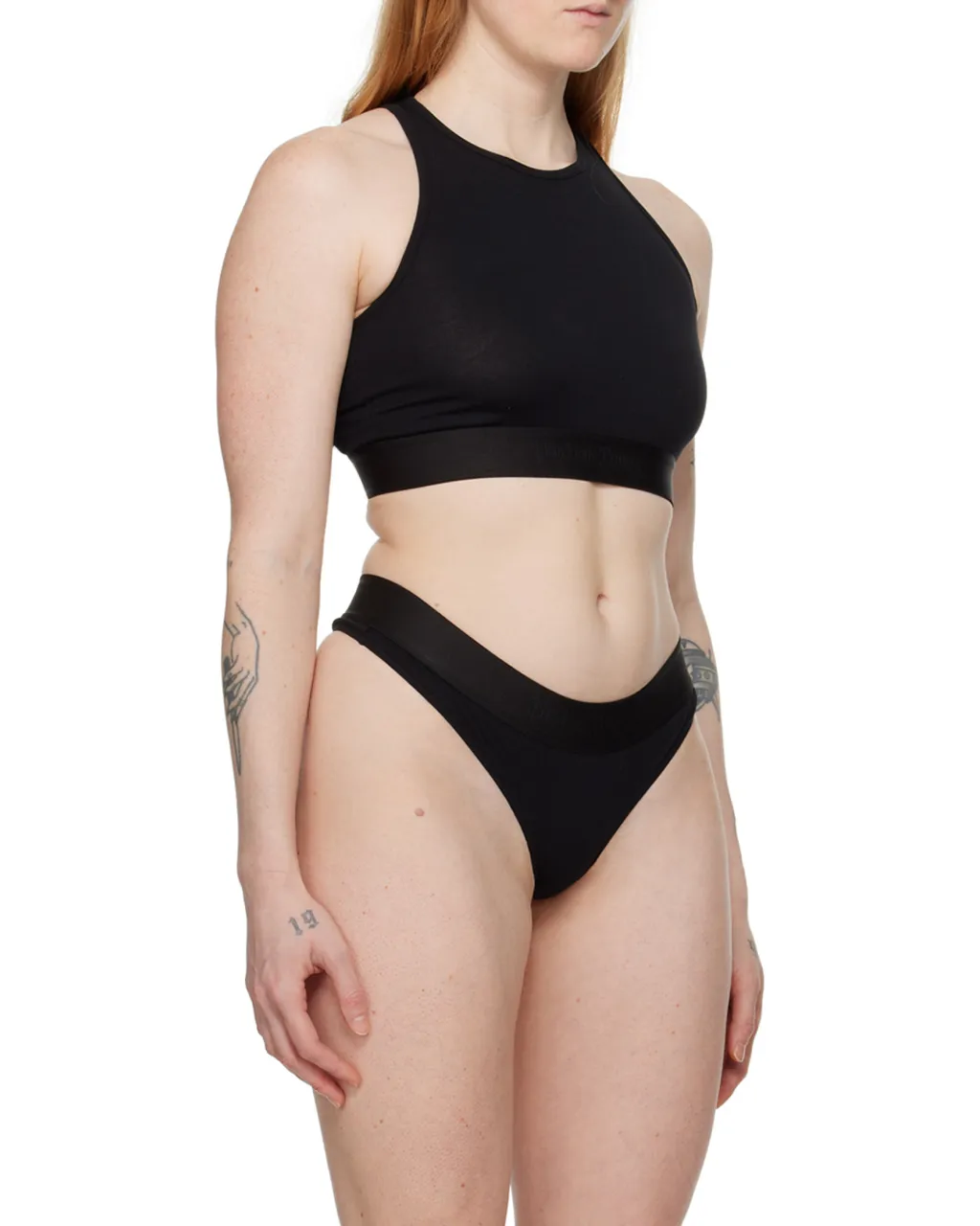 Logo-Tape Racerback Cropped Bralette