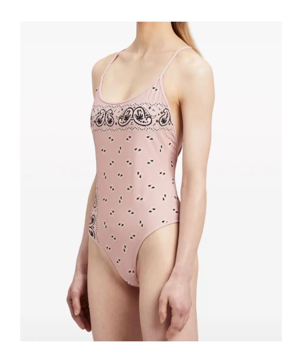 Paisley-Printed Scoop Neck Swimsuit