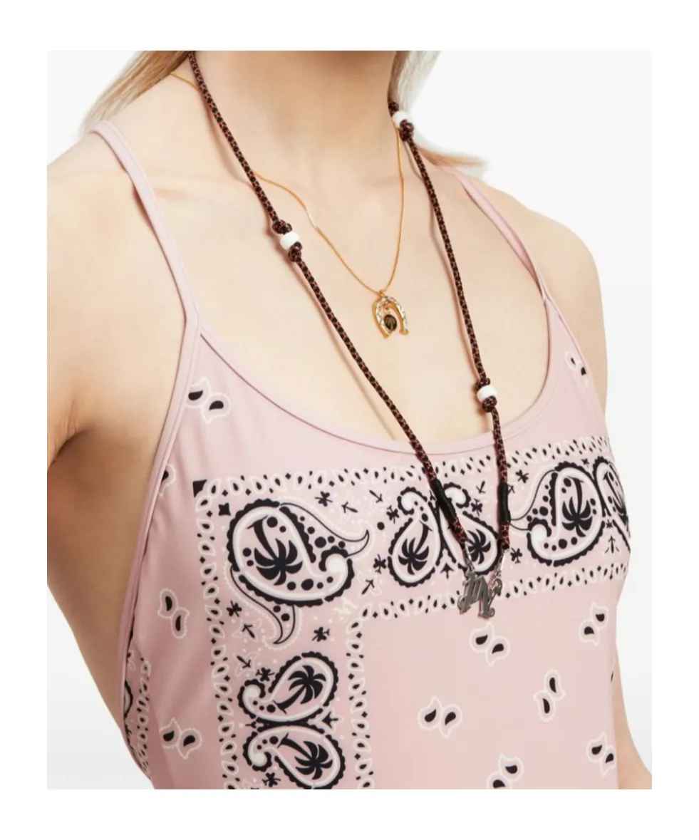 Paisley-Printed Scoop Neck Swimsuit