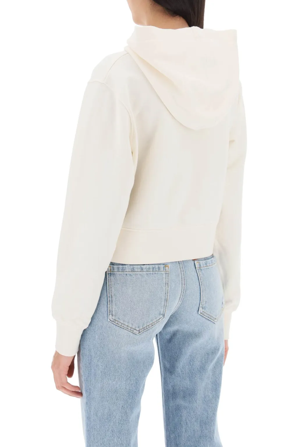 Monogram Embroidered Cropped Hoodie