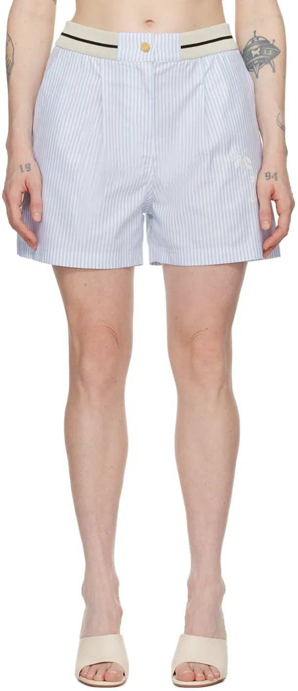 Striped Pleated Boxed Shorts
