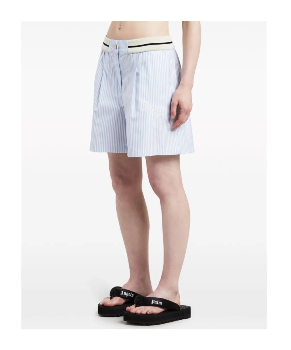 Striped Pleated Boxed Shorts