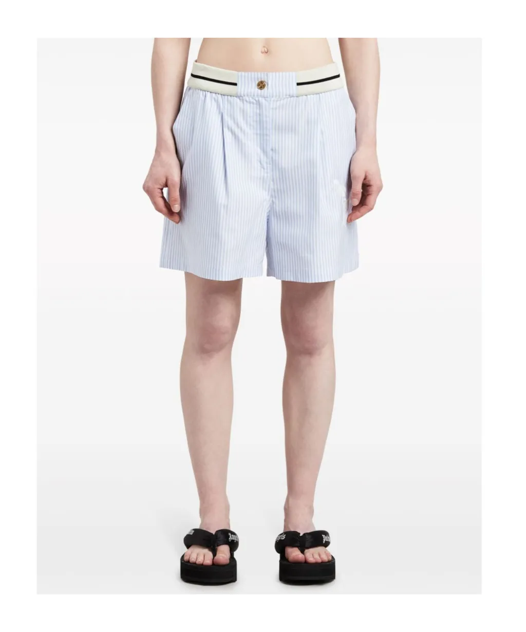 Striped Pleated Boxed Shorts