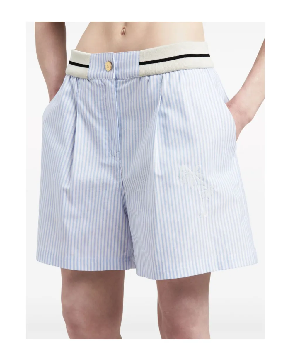 Striped Pleated Boxed Shorts