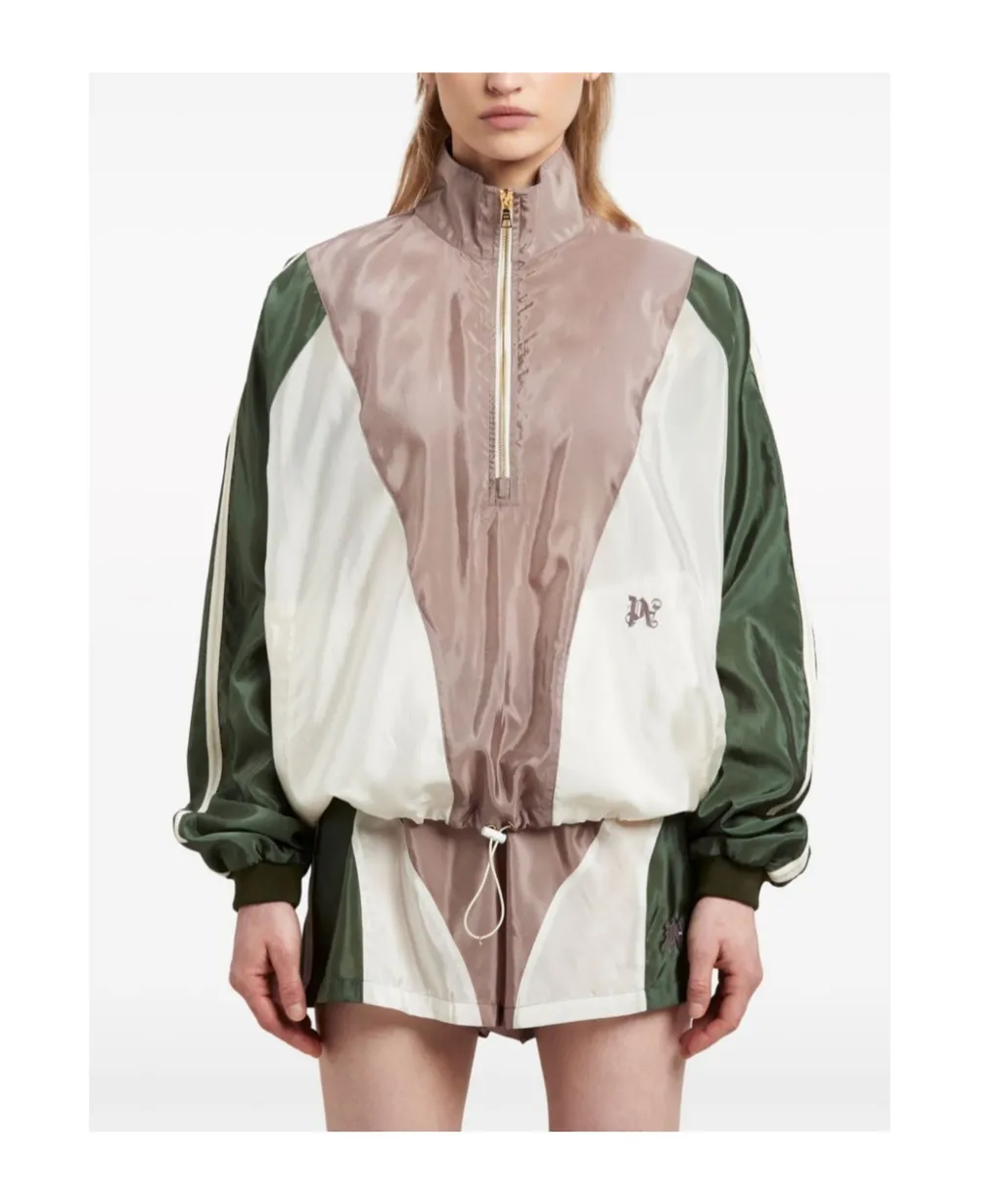 Pa Monogram Embroidered Funnel Neck Jacket