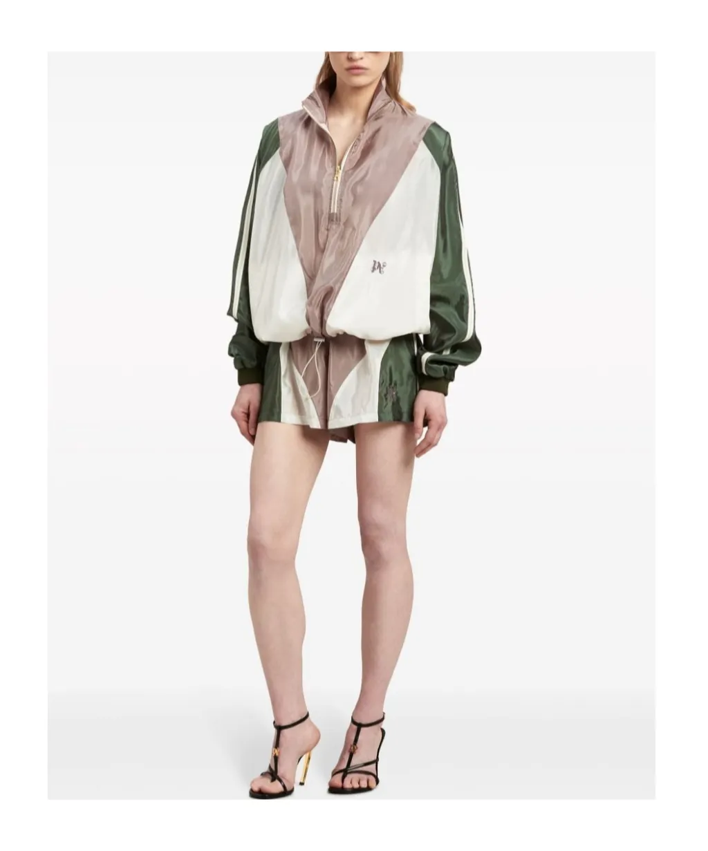 Pa Monogram Embroidered Funnel Neck Jacket