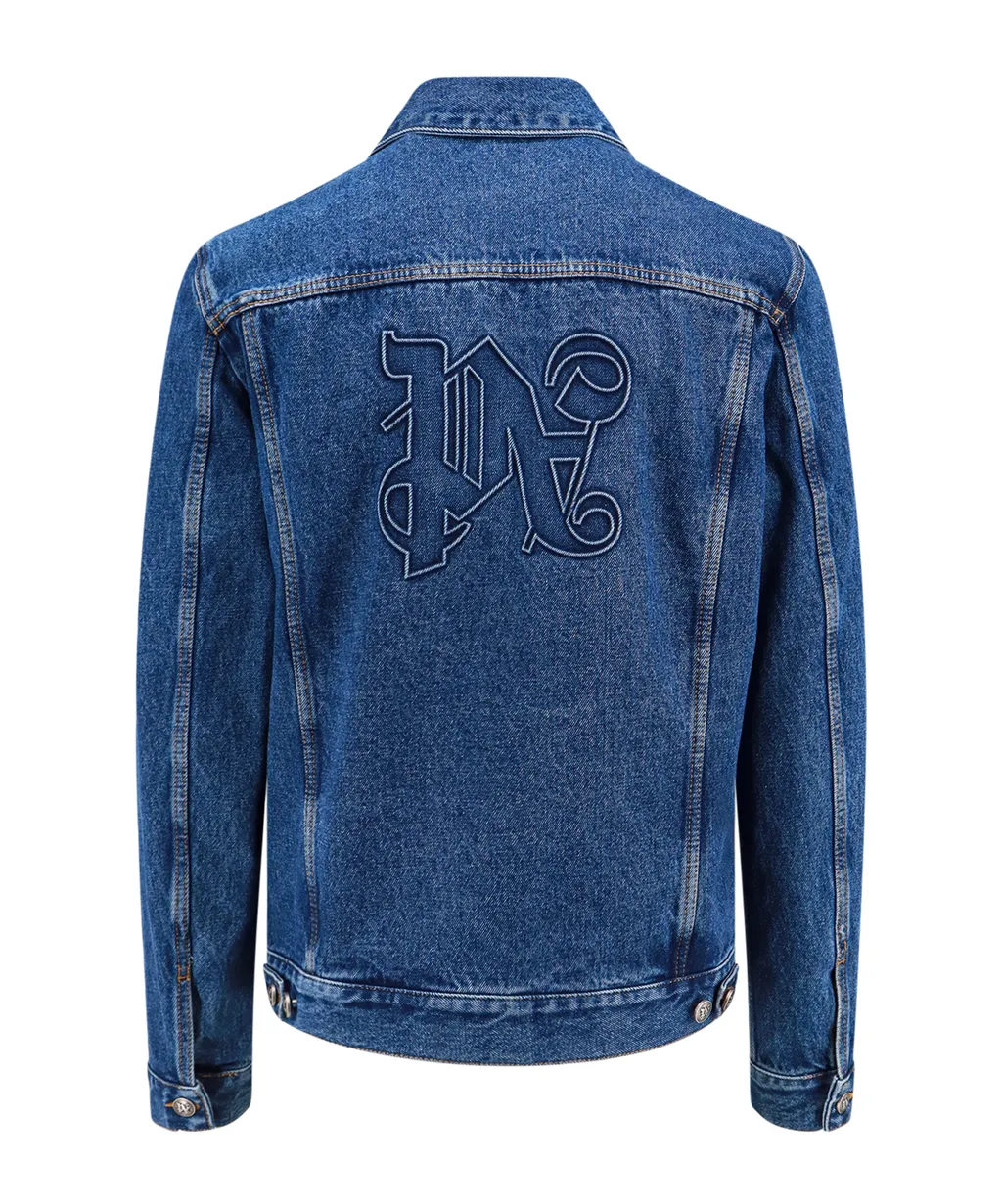 Monogram Detailed Denim Jacket