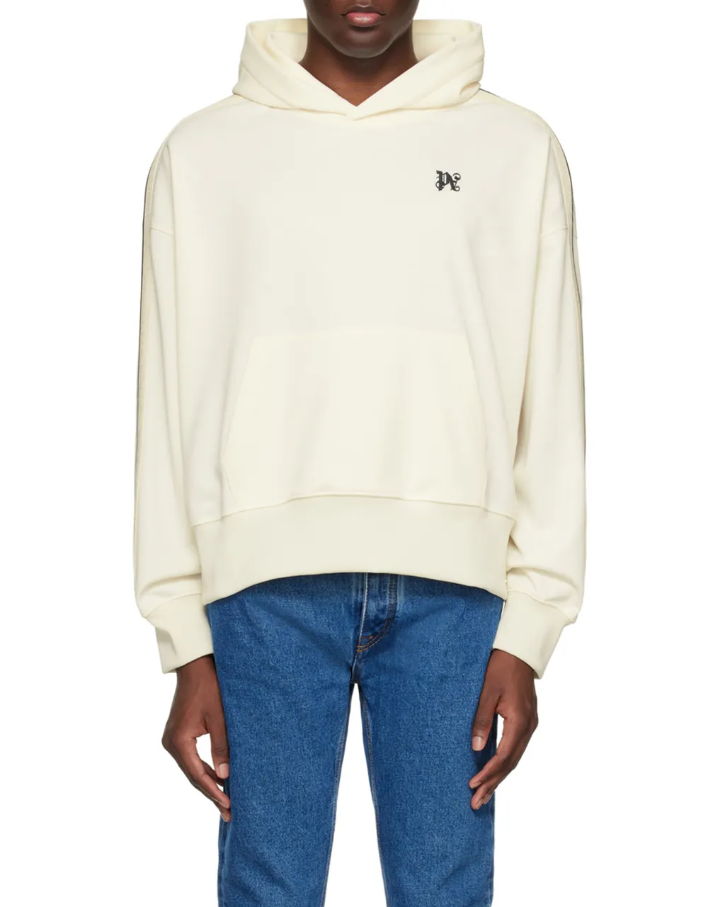 Monogram-Embroidered Drop Shoulder Track Hoodie