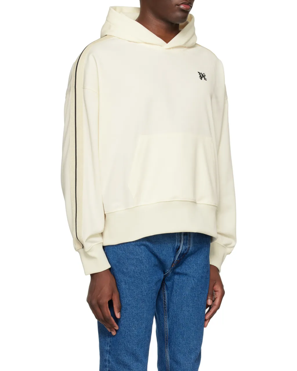 Monogram-Embroidered Drop Shoulder Track Hoodie