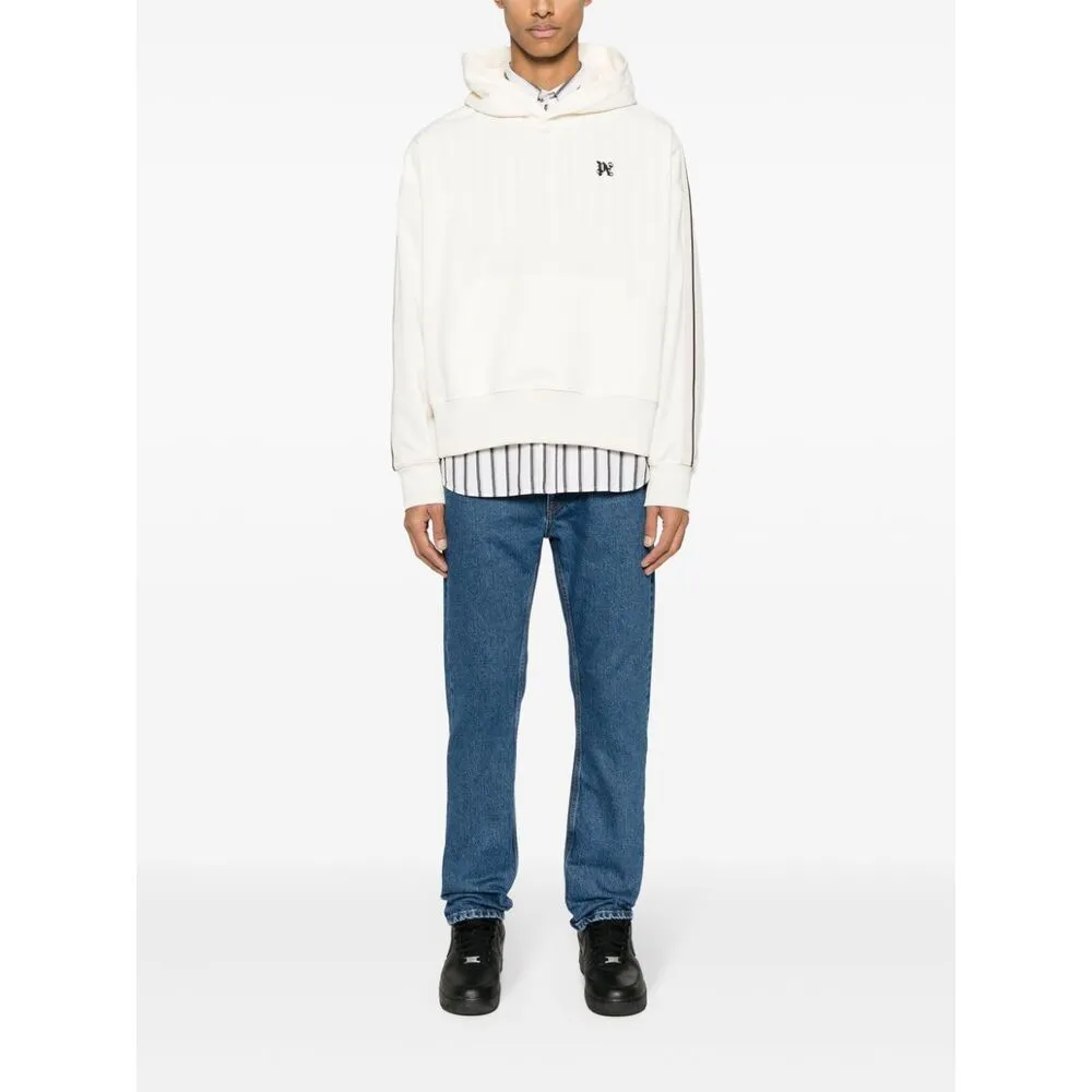 Monogram-Embroidered Drop Shoulder Track Hoodie