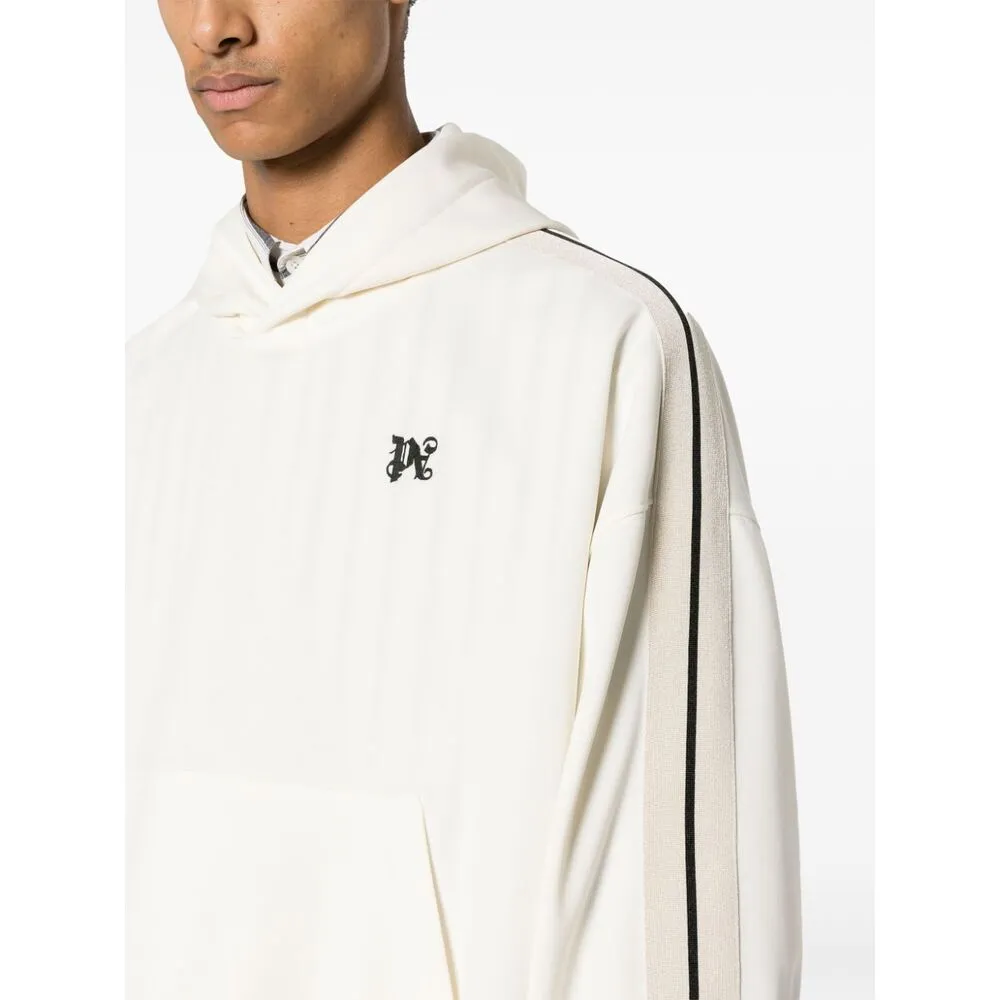 Monogram-Embroidered Drop Shoulder Track Hoodie