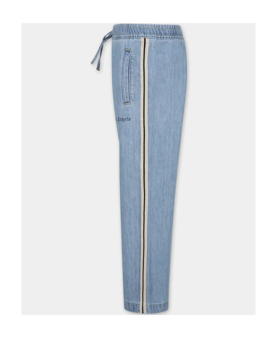 Chambray Logo Printed Track Pants