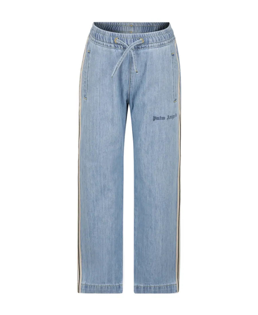 Chambray Logo Printed Track Pants