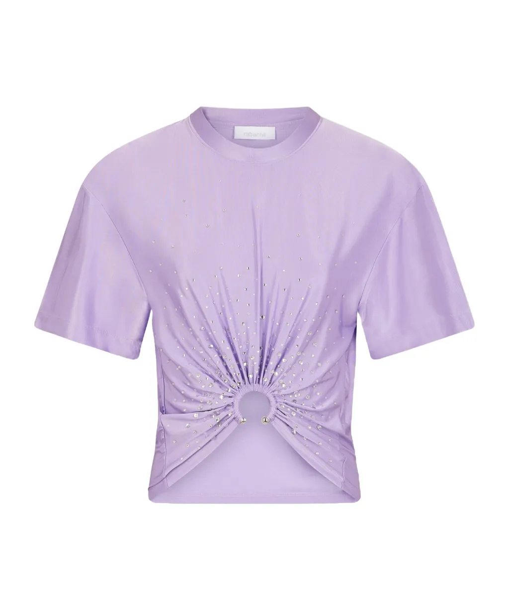 Piercing Embellished Cropped T-Shirt
