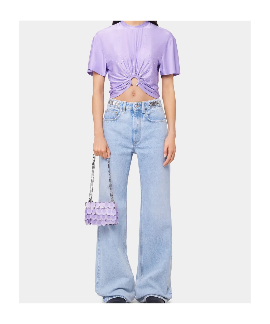 Piercing Embellished Cropped T-Shirt