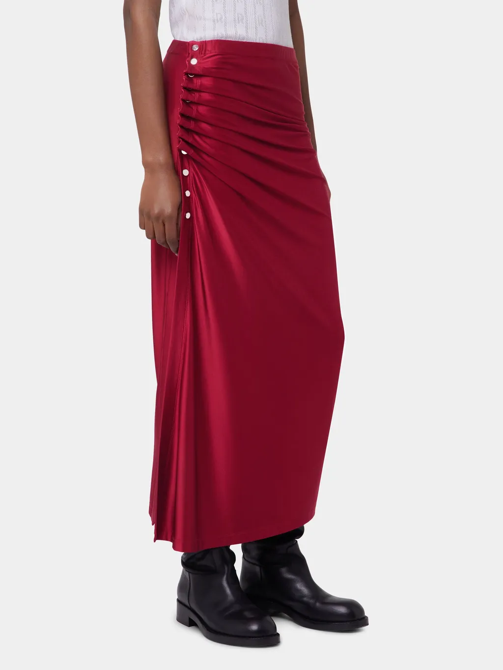 Jersey Gathered Maxi Skirt