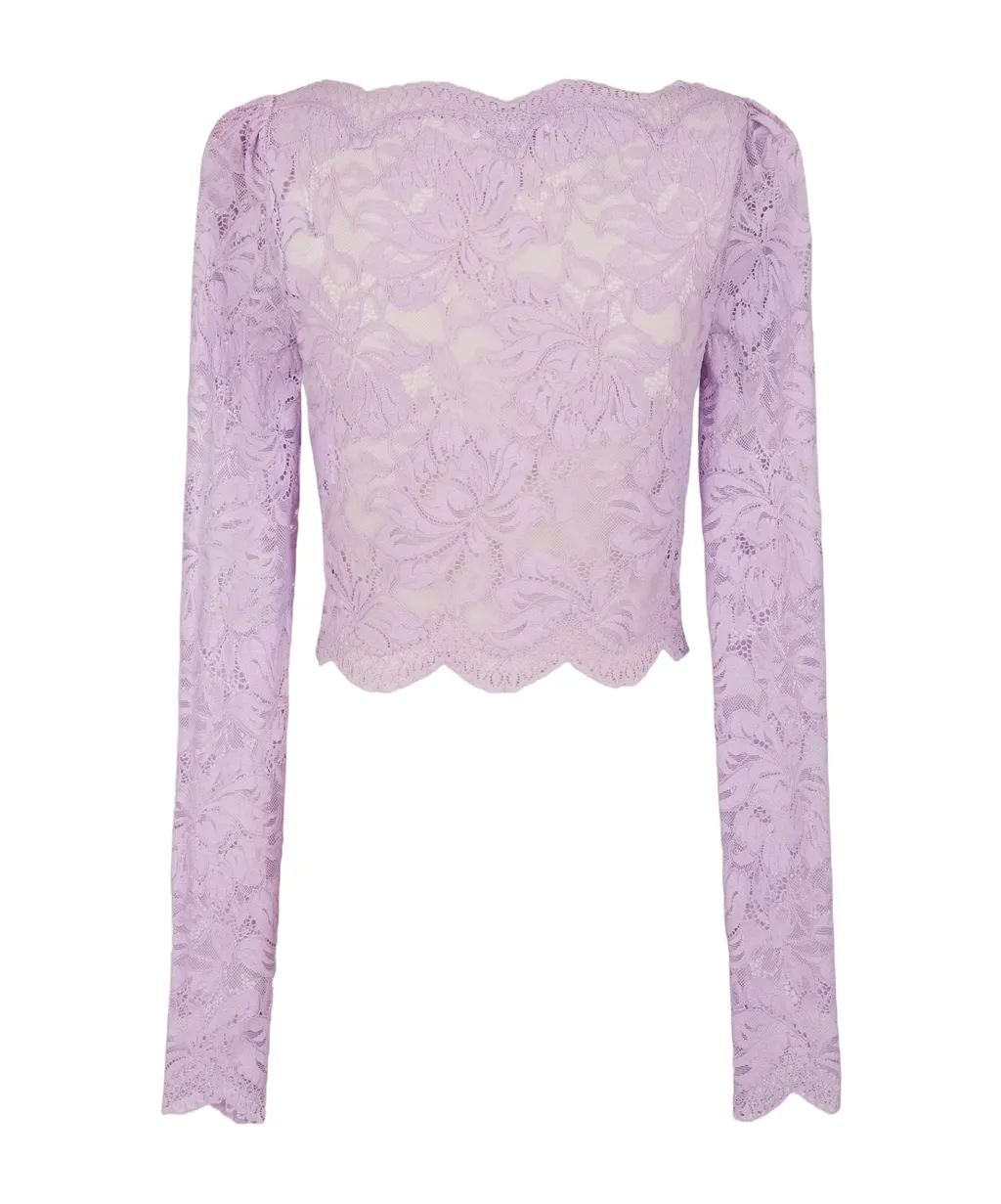 Lace Lavender Crop Top